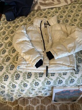 Aritzia Cream Puffer Jacket